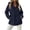 Navy Jackets, variant on Jsaierl Women's Water Resistant Hooded Anorak Jacket Snap Button Drawstring Waist Windproof Lightweight Outdoor Rain Coat