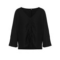 thumbnail image 4 of Women's Waffle Knit Ruched Bat Wing Long Sleeve Draw String Tunic Top, 4 of 6
