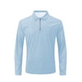 thumbnail image 4 of Blusa y camisa de manga larga con cuello vuelto para hombre, informal, de manga larga, con cremallera y solapa a rayas, blusa de manga larga con cuello vuelto, blusa de poliéster para hombre, 4 of 9