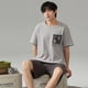 thumbnail image 1 of Ropa informal de verano para el hogar de algodón de manga corta para hombre que se puede usar al aire libre, pijamas juveniles de talla grande para hombre, 1 of 6