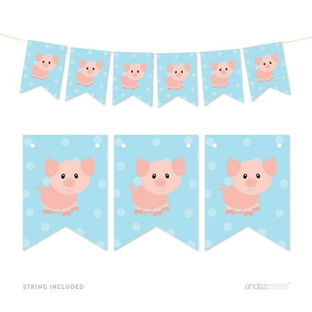 Pig Pennant Party Banner Old McDonald Farm Animals