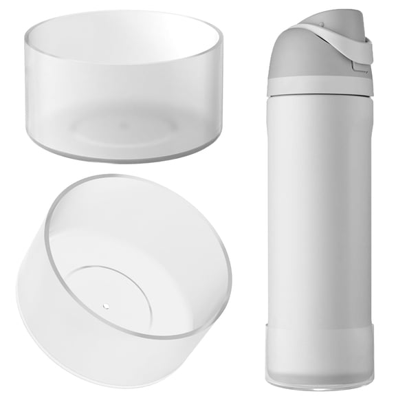 Linkidea 2 Pack Water Bottle Boot Compatible with Owala FreeSip/Twist/Potter 24oz Bottles, Silicone Anti-Slip Bottle Bottom Bumper Protector (Clear White)