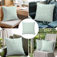 thumbnail image 4 of Throw Pillow Covers 16x16 Inch, Botanical Rose Bud Decorative Pillow Cases for Couch Sofa Bed, Vintage Pale Green Floral Leaves Farmhouse Cotton Linen Square Home Decor Pillowcases, 4 of 9
