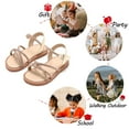 thumbnail image 4 of Toddler Girl Rosegold Sandals Size 13 - Little Flower Girl Easter Flower Girl Dress Shoes Sparkly Little Kid Summer Flats, 4 of 6