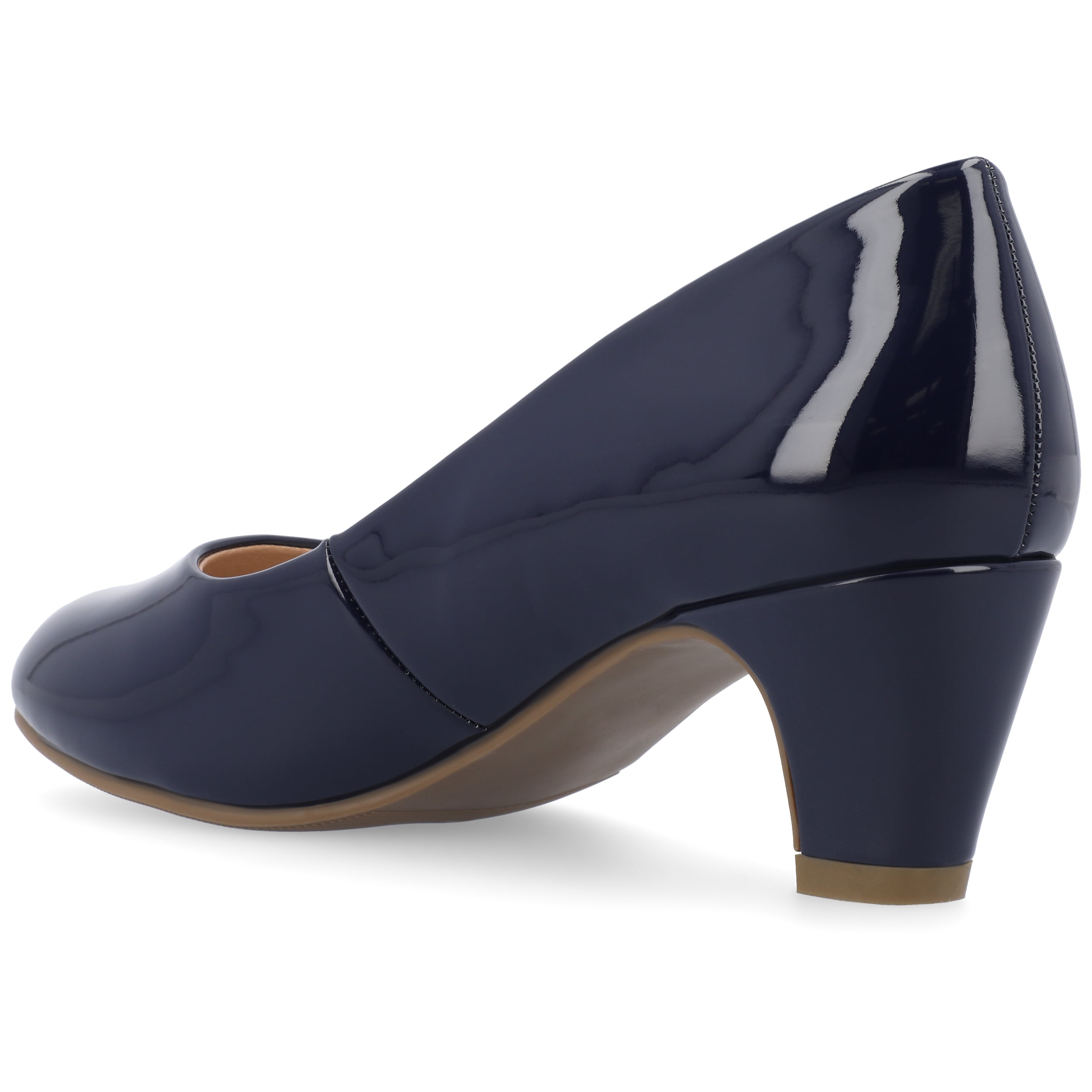 Journee Womens Luu Comfort Insole Round Toe Low Block Heel Pumps, Widths Available