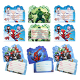 thumbnail image 2 of 10 tarjetas de invitación con temática de superhéroes de Los Vengadores, suministros para fiestas de cumpleaños, Iron Man, SpiderMan, Capitán América para cumpleaños de niños, 2 of 4
