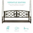 thumbnail image 6 of Best Choice Products 2-Person Metal Outdoor Porch Swing, Hanging Patio Bench w/ Weather-Resistant Steel - Bronze, 6 of 7