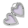 thumbnail image 2 of White Sterling Silver Charm Pendant 20Mm Diamond-Cut Textured & Polished Heart Locket, 2 of 3