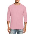 thumbnail image 2 of Men's Big and Tall Shirts 3/4 Sleeve Cotton Tee Crew Neck Oversize Tops Casual Loose Fit Pullover T Shirts, 2 of 5