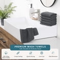 thumbnail image 2 of Casa Platino Washcloths 6 Pack, Premium 100% Cotton Washcloths Highly Absorbent Wash Cloths for Bathroom - Cool grey, 2 of 7