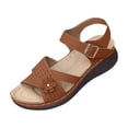thumbnail image 2 of Utoimkio Flat Sandals for Women Summer Dressy Open Toe Ankle Strap Walking Shoes Casual Comfortable Flat Shoes, 2 of 9