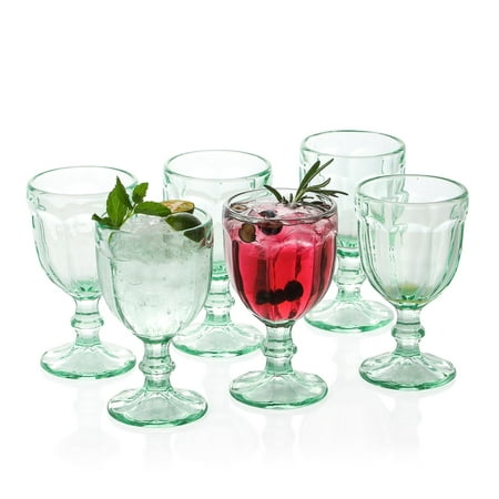 Octagon Stem Beverage Glass Goblets Apple Green