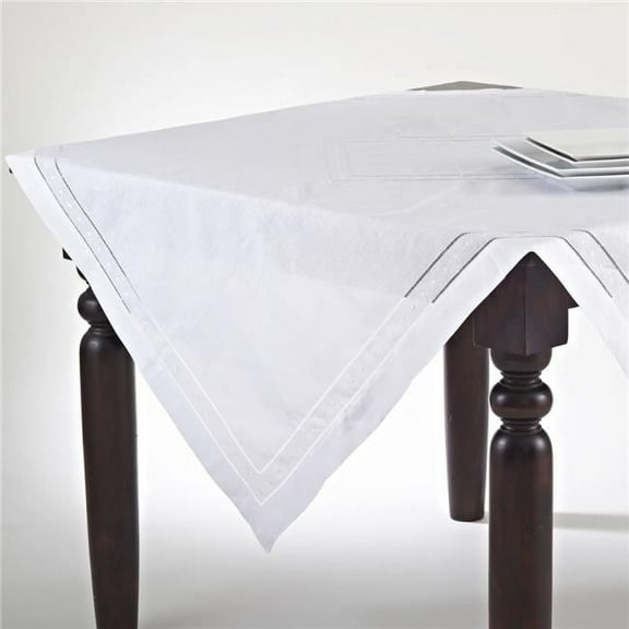 Saro Lifestyle Embroidered and Hemstitched Tablecloth