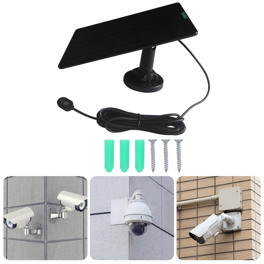 Jesscasday 5W ETFE Solar Panel Charger with Microed USB & Type C Continious Charging Your Rechargeable Security Cameras