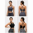 thumbnail image 5 of Top-kevin Longline Sports Bra for Women with Removable Padded,Sexy Criss Cross Back Strappy Yoga Bras Workout Tank Tops, 5 of 6