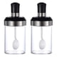thumbnail image 1 of Glass Spice Jar With Serving Spoon And Screw Lid Seasoning Box Condiment Salt Sugar Storage Food Ki, 1 of 5