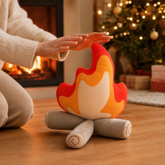 LEFXSMR Bonfire Plush Toys, Flame Shaped Stuffed Decor Toy, Light Up Festive Ornament for Christmas Decorations