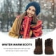 thumbnail image 4 of EeaseMX 1 par de botas de nieve para estudiantes, botines cálidos para mujer, zapatos con cordones, botas de algodón, 4 of 7