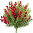 thumbnail image 4 of Faux Fir Tree Branches Christmas Foliage, Xmas Tree Sprigs Pine Picks, Fake Pine Leaves Wreath Garland Making Supplies Greenery Decoration, 4 of 8