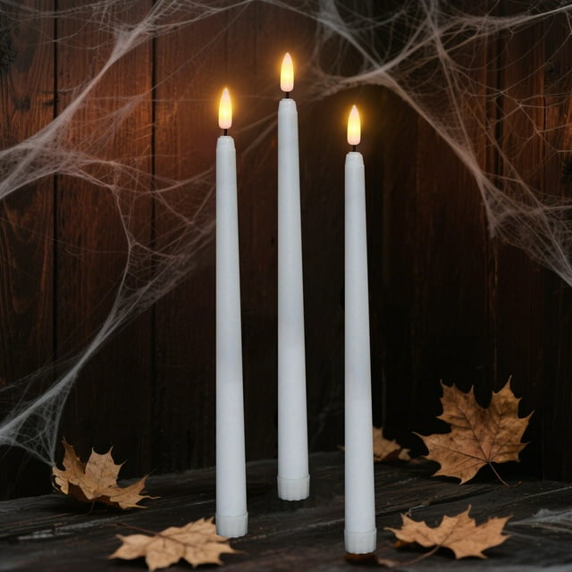 WHEANG LED Remote Control Long Stem Electronic Candle Light 18" Flameless Taper Candles