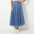 thumbnail image 4 of XIAONU Women's Maxi Skirt Elastic Waist Pleated Tulle Skirt Flowy Elegant Casual Evening Skirt, 4 of 4