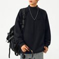 thumbnail image 5 of pstuiky camisas de manga larga para hombre, Blusas y camisas casuales de cuello redondo y manga larga de color liso para hombre Tops de hombre xxxl, 5 of 5