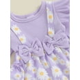 thumbnail image 7 of Suealasg Baby Girls Clothes Newborn Girls Long Sleeve Daisy Print Ribbed Romper + Headband Set 3 6 12 18 Months Infant Girl Fall 2Pcs Outfits, 7 of 7