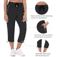 thumbnail image 4 of Baleaf Women's Hiking Cargo Capris Outdoor Lightweight Water Resistant Pants UPF 50 Zipper Pockets Black Size L, 4 of 7