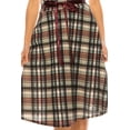 thumbnail image 5 of Women's Elegant Solid A-Line Midi Skirt with High Waist and Satin Tie Belt, 5 of 6