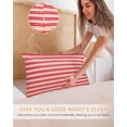 thumbnail image 5 of Boho Red Stripe Pillow Cases Queen Size Set of 2, Smooth Satin Pillowcase for Hair and Skin, Abstract Geometric White Minimalist Decorative Cooling Bed Pillow Covers with Zipper, 20x30 Inches, 5 of 5
