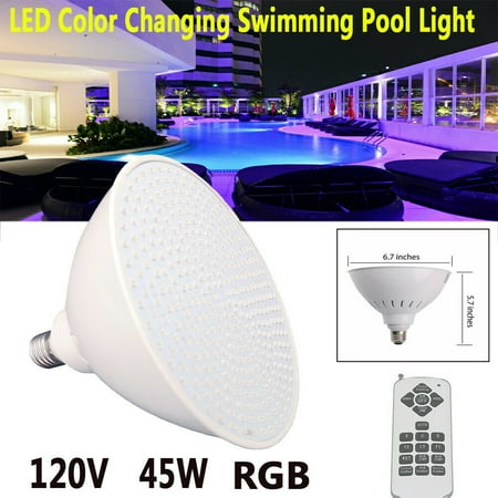 

Miumaeov 120V 45W 460LED Inground Swimming Pool Light Bulb Waterproof 7-colors with Remote
