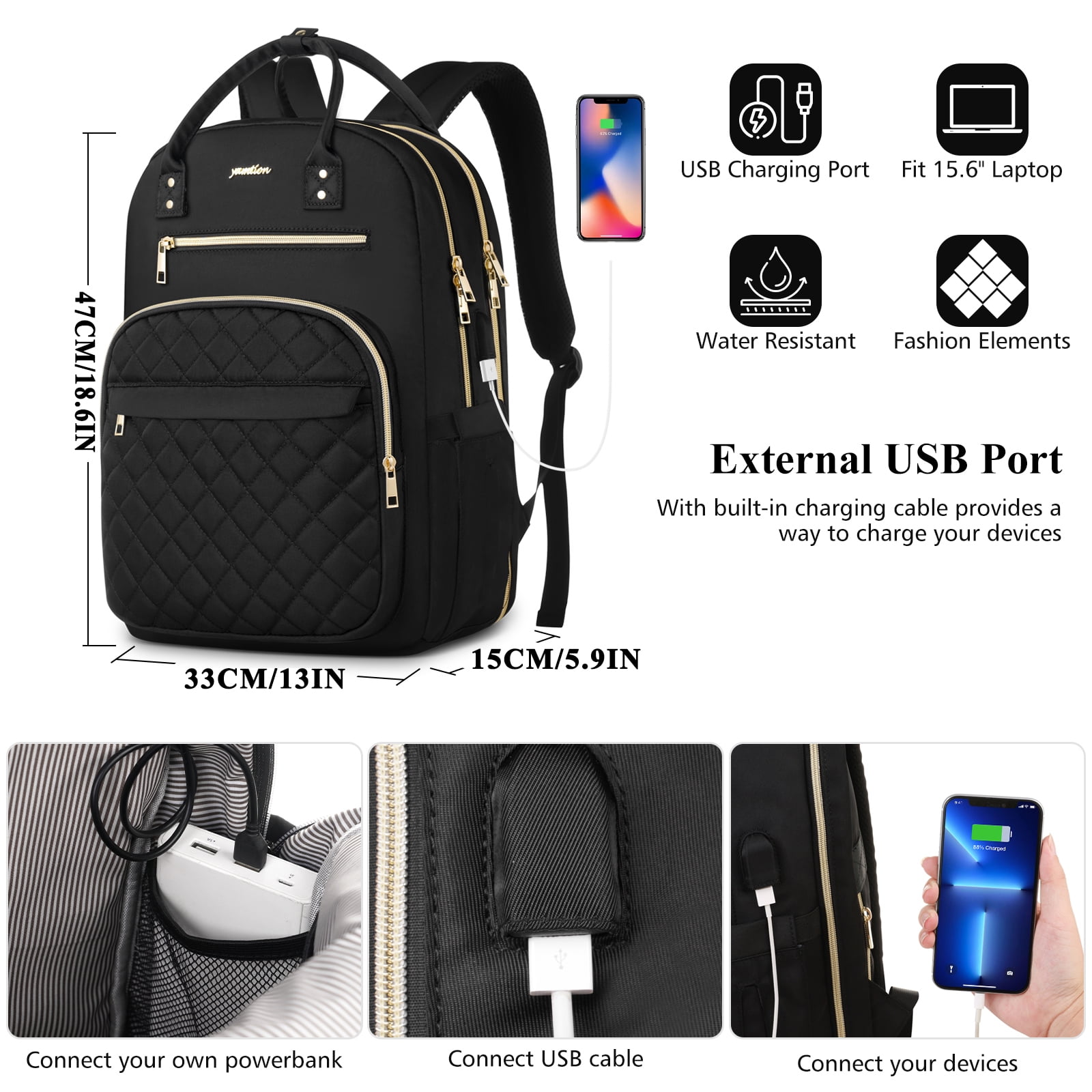 17 Inch Backpack for Women and Teen Girls,School Backpack TSA Laptop Bookbag with USB for College Students Business Office Work Travel