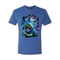 thumbnail image 2 of Great White Shark Species in Ocean | Mens Fishing Premium Tri Blend T-Shirt, Vintage Royal, Medium, 2 of 3