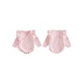 thumbnail image 2 of Cjfdfy Newborn Baby Girls Knit Sweater Romper Ruffle Long Sleeve Eyelet Embroidery V Neck Side-tie Jumpsuit Little Baby Cute Sweet Fall Winter Sweater 0-6M, 2 of 8