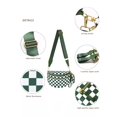 thumbnail image 3 of Bandolera Pallocoo de nylon a cuadros para mujer, color verde y blanco, 3 of 6