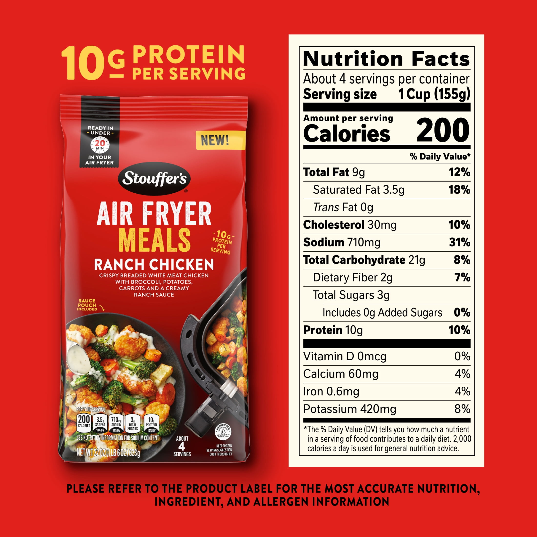 STOUFFER'S Air Fryer Ranch Chicken Frozen Entrée