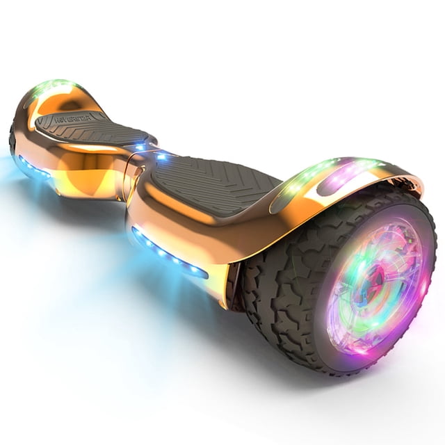 HOVERSTAR Hoverboard, LBW16 Chrome Color All Terrain Wide Tire, Electric Skateboard Tire with LED Light and Wireless Bluetooth Music Speaker HOVERSTAR LBW16