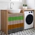 thumbnail image 3 of Farmhouse Cabinet Curtains for Kitchen 35"W x 35"L, Gradient Color Geometric Beige Brown Gray Wood Grain Laundry Sink Cabinets Magic Tape Short Curtain Privacy Panel for Bathroom Vanity Cabinets, 3 of 9