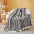 thumbnail image 4 of Snuggle Sac Fuzzy Reversible Microfiber Throw Blanket,Ultra Soft Knit Throw,Gray,50*60", 4 of 5