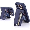 thumbnail image 3 of iPhone Xs case with Card Holder, iPhone x/xs Phone Case Wallet for Women magsafe Compatible Wallet Detachable 2-in-1 for Men-Dark Blue, 3 of 15
