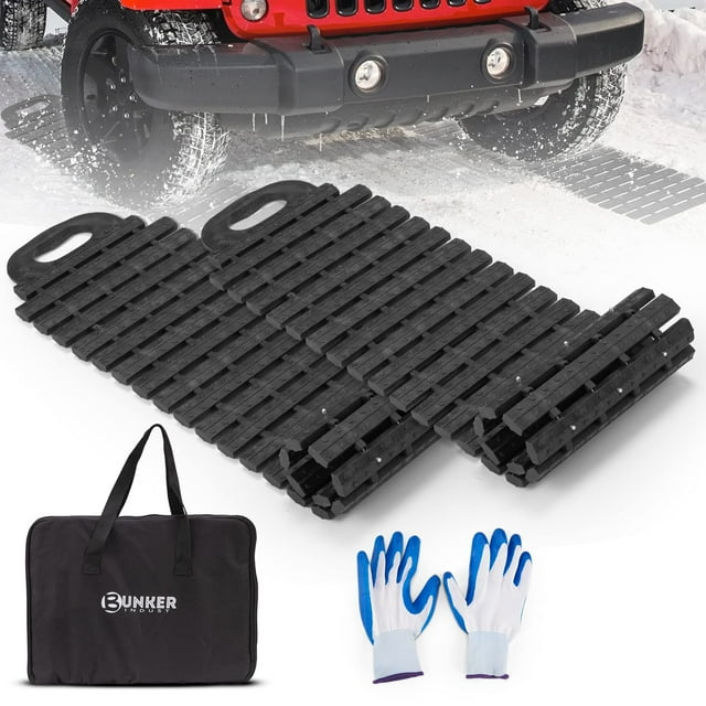 Alfombrillas de tracción para neumáticos BUNKER INDUST Portable Recovery 4X4 (paquete de 2)