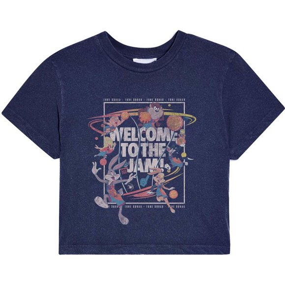 Space Jam Womens Welcome To The Jam Character Cotton Cropped T-Shirt