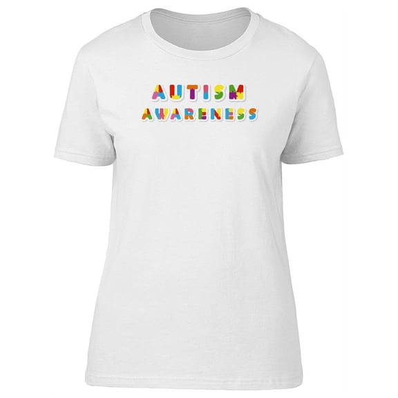 Autism Awareness Puzzle Pieces T-Shirt Women -Image by Shutterstock, Female Small