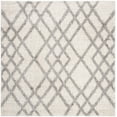thumbnail image 2 of SAFAVIEH Berber Kyle Geometric Shag Area Rug, Cream/Gray, 5'3" x 5'3" Square, 2 of 8