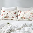 thumbnail image 3 of Erosebridal White Rabbit Fitted Sheet Set Queen, Cute Bunnies Fitted Sheet Queen, Fresh Strawberry Decor, 3 of 6