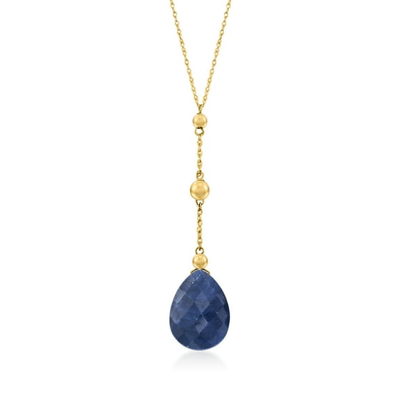 Ross-Simons 10.00 Carat Sapphire Y-Necklace in 14kt Yellow Gold, Women's, Adult