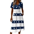 thumbnail image 4 of American Flag Dress for Women Independence Day Dress A Line Short Sleeve Summer Party Vacation Dresses, 4 of 5