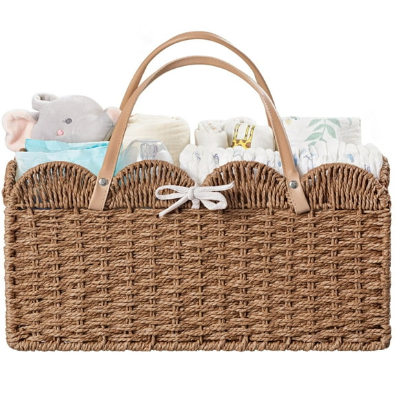 Cesta para Pañales de Bebé HBlife Grande y Portátil con Separador 38x25x18 cm