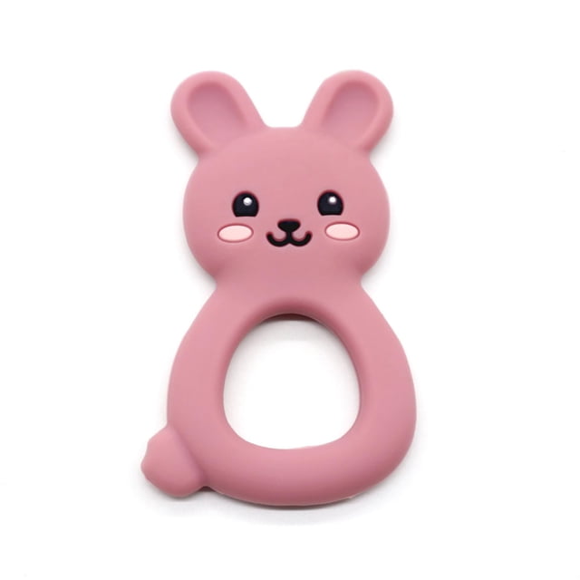 Silicona Teether Vbglmya Baby Bunny apta para uso alimentario, de 3 a 12 meses