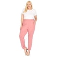 thumbnail image 4 of Pastel by Vivienne Women's Jersey Jogger Pants in Plus Size Mauve X-Large, 4 of 4